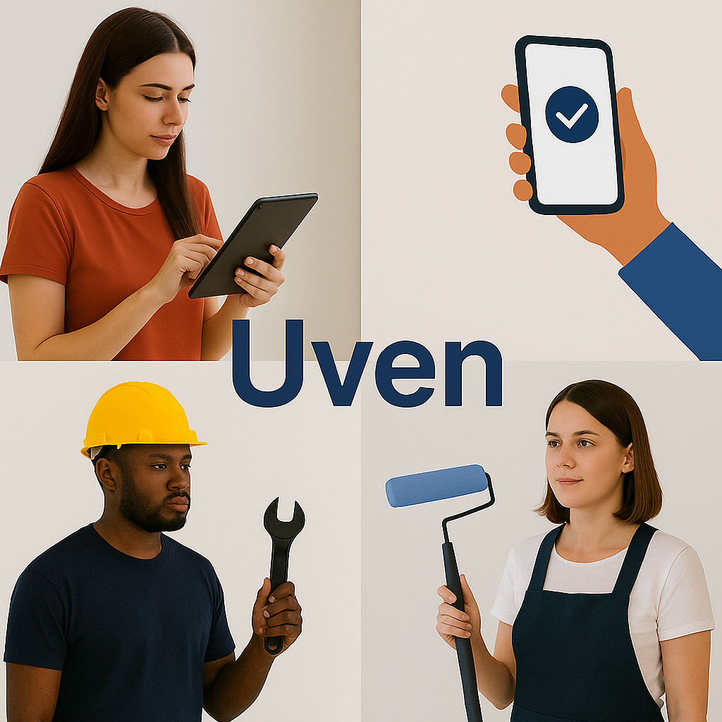Service professionals working